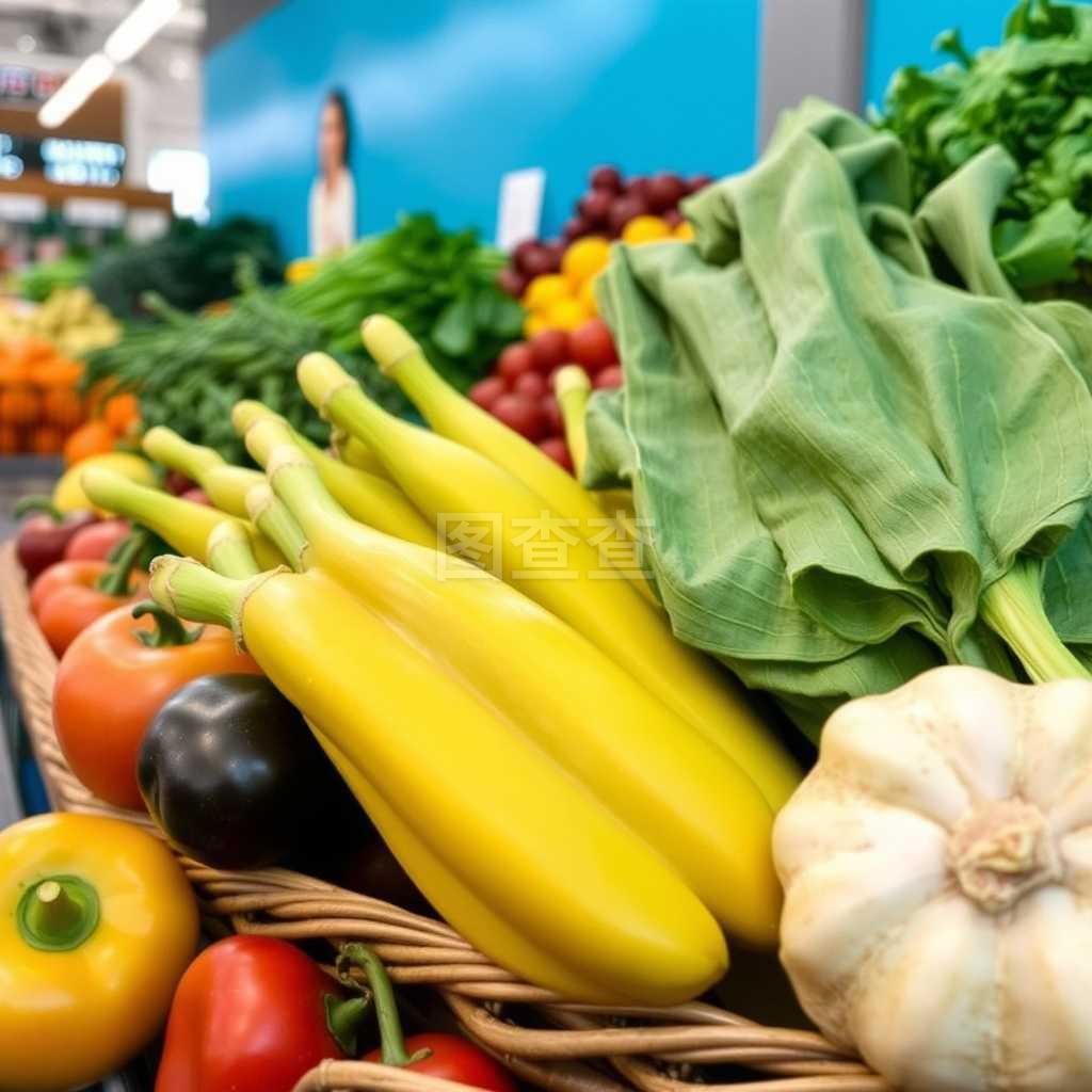 关闭农场商店篮子里的新鲜农产品